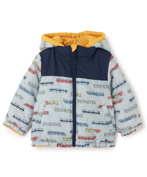 kladskap（クレードスコープ）の「電車リバーシブル中わたブルゾン（ブルゾン・キッズ・ライトブルー/マスタード/レッド・90cm/100cm/120cm/110cm/80ｃｍ）」の6枚目の写真