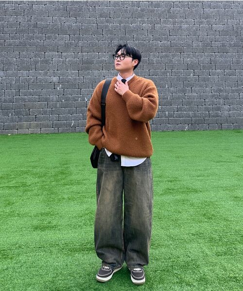 BER DE NOIR(ベールドノワール)の「ウールパンチングクルーネックニット(ブラック)(ニット/セーター・メンズ・その他・MEDIUM/LARGE)」の2枚目の写真
