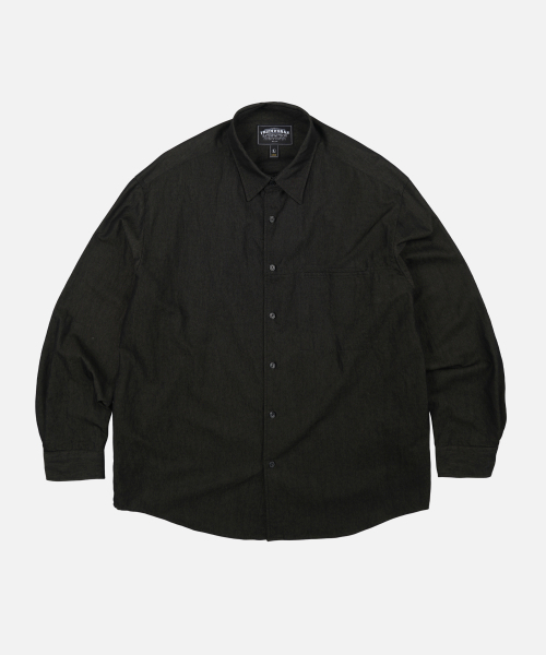 FRIZMWORKS(フリズムワークス)の「TWO TONE RELAXED SHIRT 002 _ BLACK BROWN(シャツ/ブラウス・メンズ・その他・X-LARGE/SMALL/MEDIUM/LARGE)」の1枚目の写真