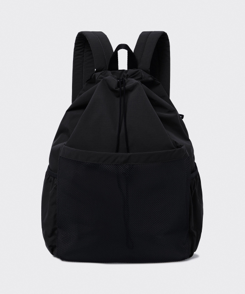 MUSINSA STANDARD（ムシンサスタンダード）の「リップストップメッシュポケットドローストリングバックパック[ブラック]（バックパック/リュック・メンズ・その他・FREE）」の13枚目の写真