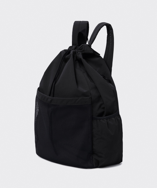 MUSINSA STANDARD（ムシンサスタンダード）の「リップストップメッシュポケットドローストリングバックパック[ブラック]（バックパック/リュック・メンズ・その他・FREE）」の12枚目の写真