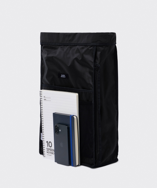 MUSINSA STANDARD（ムシンサスタンダード）の「リップストップメッシュポケットドローストリングバックパック[ブラック]（バックパック/リュック・メンズ・その他・FREE）」の9枚目の写真