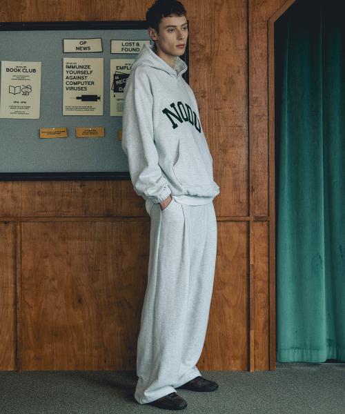 NODU(ノードユー)の「ダーツストリングツータックワイドパンツ【ライトグレー】(スウェットパンツ・メンズ・その他・MEDIUM/LARGE)」の2枚目の写真