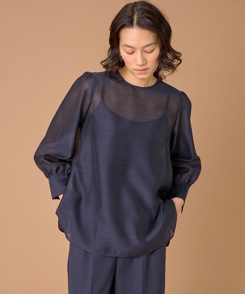 INED(イネド)の「ボイルシャンタン 2WAYボウタイブラウス(シャツ/ブラウス・レディース・アイボリー/ネイビー・7号/9号/11号)」の14枚目の写真