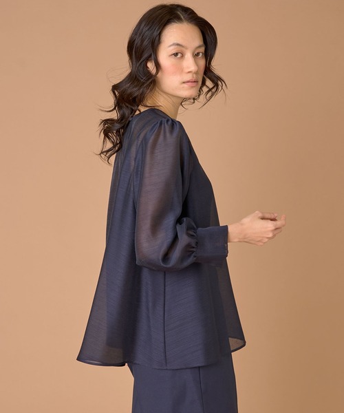 INED(イネド)の「ボイルシャンタン 2WAYボウタイブラウス(シャツ/ブラウス・レディース・アイボリー/ネイビー・7号/9号/11号)」の16枚目の写真