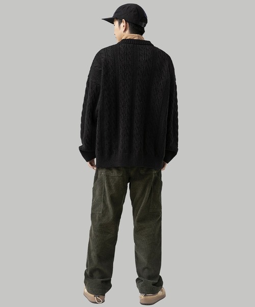 TOBEE（トゥビー）の「【TOBEE】クルーネック ケーブル編み ニット セーター（ニット/セーター・メンズ・グレイッシュベージュ/ブラック/ダークグレー/ホワイト/ブラウン・MEDIUM/LARGE/X-LARGE）」の15枚目の写真