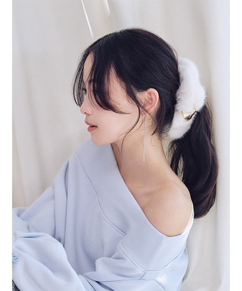 SNIDEL（スナイデル）の「ファービッグシュシュ（シュシュ・レディース・ピンク/アイボリー/グレー・F）」の7枚目の写真