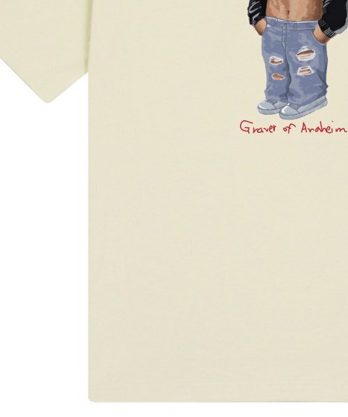 GRAVER（グレーバー）の「[ユニセックス]クロップドッグストリーバー半袖Tシャツ_サンドベージュ（Tシャツ/カットソー・レディース・ベージュ・LARGE/X-LARGE/SMALL/MEDIUM）」の5枚目の写真