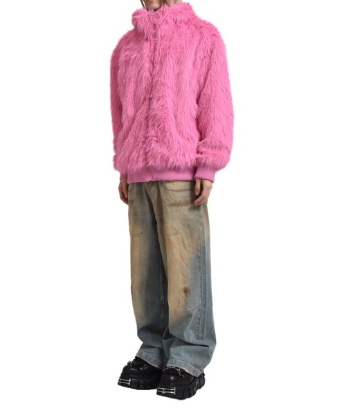 H Beauty&Youth ライムグリーン ナッピングウールジップジャケット 1200025F1123_l1_a001.jpg