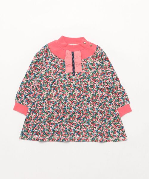 RAGMART（ラグマート）の「フラワープリント接結天竺ワンピース（ワンピース・キッズ・レッド/イエロー・80ｃｍ/90cm/95cm）」の2枚目の写真