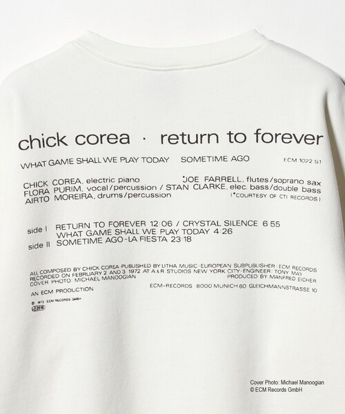 BEAUTY&YOUTH UNITED ARROWS（ビューティーアンドユースユナイテッドアローズ）の「＜ECM × BEAUTY&YOUTH＞Return to Forever プリント スウェット（スウェット・メンズ・ホワイト・XL/L/M）」の6枚目の写真