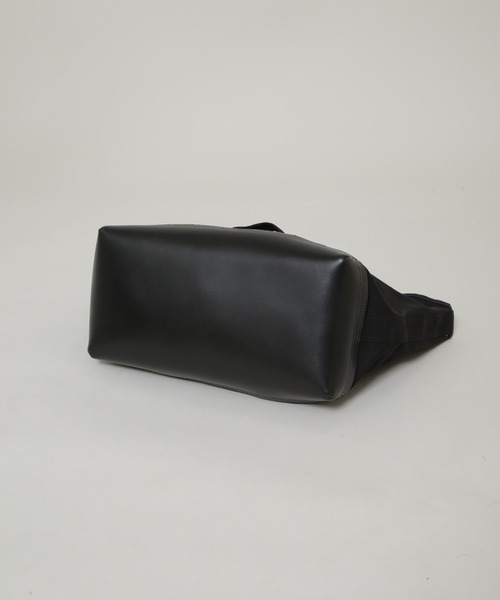 NANO universe（ナノユニバース）の「｢NJ/CLUB｣　キャンバスレザートートバッグ（トートバッグ・メンズ・ブラック/キナリ・FREE）」の6枚目の写真