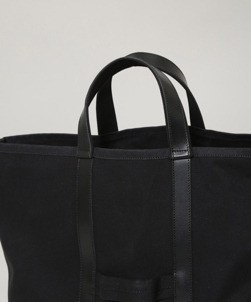 NANO universe（ナノユニバース）の「｢NJ/CLUB｣　キャンバスレザートートバッグ（トートバッグ・メンズ・ブラック/キナリ・FREE）」の7枚目の写真