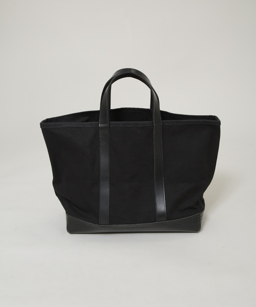 NANO universe（ナノユニバース）の「｢NJ/CLUB｣　キャンバスレザートートバッグ（トートバッグ・メンズ・ブラック/キナリ・FREE）」の4枚目の写真