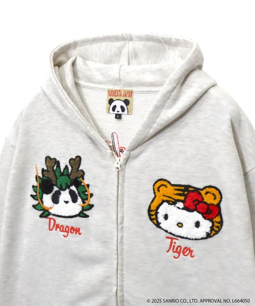 ハローキティコラボ（ハローキティコラボ）の「Hello Kitty×PANDIESTA　なりきり龍虎フルジップパーカー(M2)（パーカー・メンズ・ブラック/オートミール・XXL/XL/M/L）」の12枚目の写真
