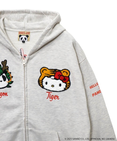 ハローキティコラボ（ハローキティコラボ）の「Hello Kitty×PANDIESTA　なりきり龍虎フルジップパーカー(M2)（パーカー・メンズ・ブラック/オートミール・XXL/XL/M/L）」の14枚目の写真