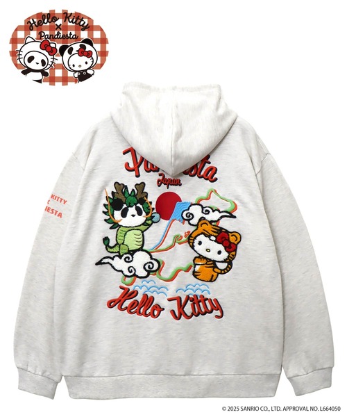 ハローキティコラボ（ハローキティコラボ）の「Hello Kitty×PANDIESTA　なりきり龍虎フルジップパーカー(M2)（パーカー・メンズ・ブラック/オートミール・XXL/XL/M/L）」の17枚目の写真