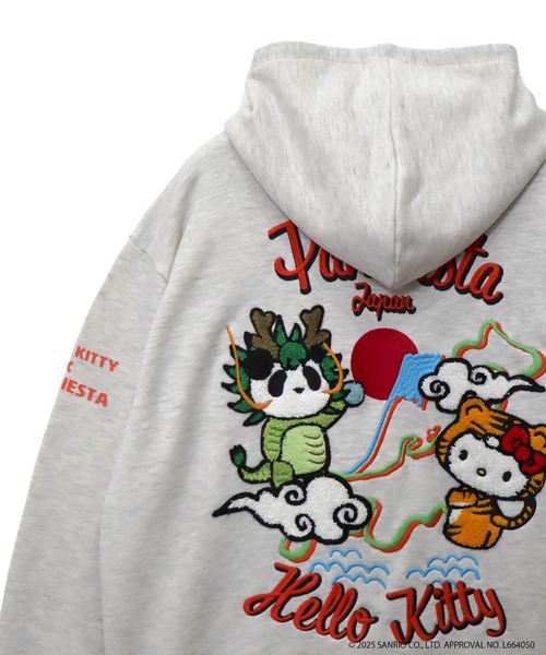 ハローキティコラボ（ハローキティコラボ）の「Hello Kitty×PANDIESTA　なりきり龍虎フルジップパーカー(M2)（パーカー・メンズ・ブラック/オートミール・XXL/XL/M/L）」の18枚目の写真