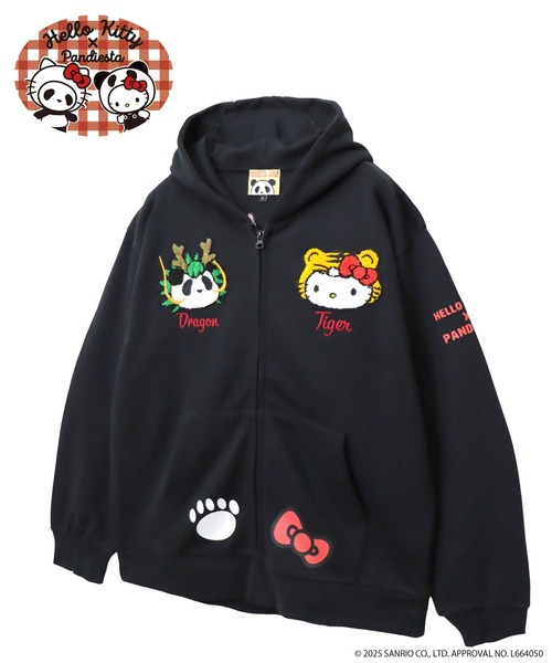 ハローキティコラボ（ハローキティコラボ）の「Hello Kitty×PANDIESTA　なりきり龍虎フルジップパーカー(M2)（パーカー・メンズ・ブラック/オートミール・XXL/XL/M/L）」の21枚目の写真
