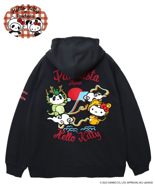 ハローキティコラボ（ハローキティコラボ）の「Hello Kitty×PANDIESTA　なりきり龍虎フルジップパーカー(M2)（パーカー・メンズ・ブラック/オートミール・XXL/XL/M/L）」の6枚目の写真