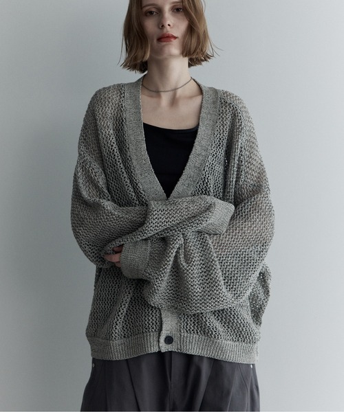 remer（リメール）の「マルチブレンド透かし編みニットカーディガン / multi blend knit cardigan（カーディガン/ボレロ・メンズ・ブラック/ブルー/グレー・X-SMALL/SMALL/MEDIUM/LARGE）」の14枚目の写真