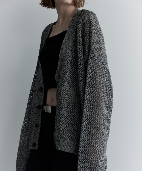 remer（リメール）の「マルチブレンド透かし編みニットカーディガン / multi blend knit cardigan（カーディガン/ボレロ・メンズ・ブラック/ブルー/グレー・X-SMALL/SMALL/MEDIUM/LARGE）」の18枚目の写真