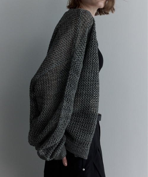 remer（リメール）の「マルチブレンド透かし編みニットカーディガン / multi blend knit cardigan（カーディガン/ボレロ・メンズ・ブラック/ブルー/グレー・X-SMALL/SMALL/MEDIUM/LARGE）」の22枚目の写真