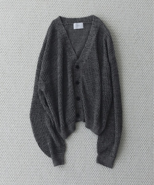 remer（リメール）の「マルチブレンド透かし編みニットカーディガン / multi blend knit cardigan（カーディガン/ボレロ・メンズ・ブラック/ブルー/グレー・X-SMALL/SMALL/MEDIUM/LARGE）」の8枚目の写真
