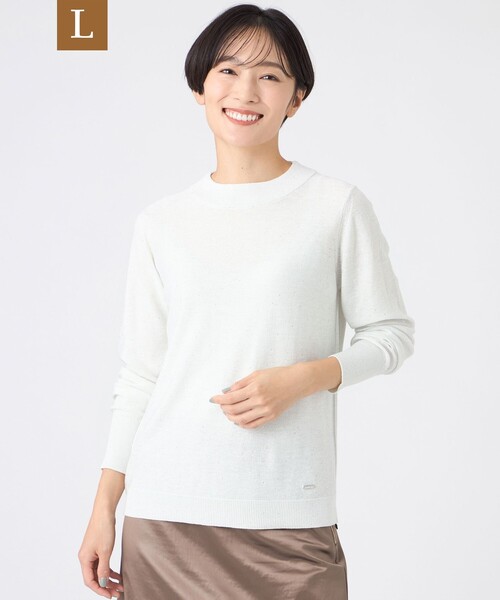 EVEX by KRIZIA(エヴェックスバイクリツィア)の「【L】【SANYO Style EDITION掲載】【ウォッシャブル】ミニスパンコールニットプルオーバー(ニット/セーター・レディース・ブラック/ライトブルー/オフホワイト・44)」の2枚目の写真