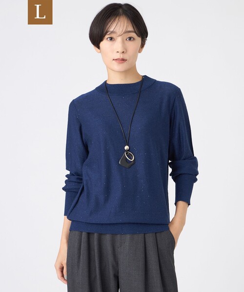 EVEX by KRIZIA(エヴェックスバイクリツィア)の「【L】【SANYO Style EDITION掲載】【ウォッシャブル】ミニスパンコールニットプルオーバー(ニット/セーター・レディース・ブラック/ライトブルー/オフホワイト・44)」の3枚目の写真