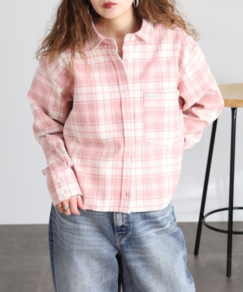 GUESS JEANS(ゲスジーンズ)の「GUESS JEANS 長袖タータンチェックボックスシャツ(シャツ/ブラウス・レディース・ブラック/ピンク・XS/S/M/L)」の2枚目の写真