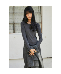 [LUEUR]ネック配色スリムフィットTシャツ PQ3CL961