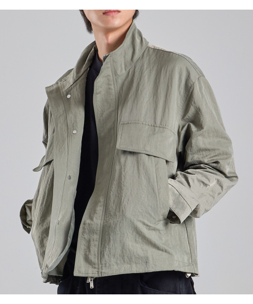 BUTTON SEOUL(ボタンソウル)の「サイレントポケットクロップミリタリーブルゾン(カーキ)(ブルゾン・メンズ・その他・LARGE/X-LARGE/MEDIUM)」の5枚目の写真