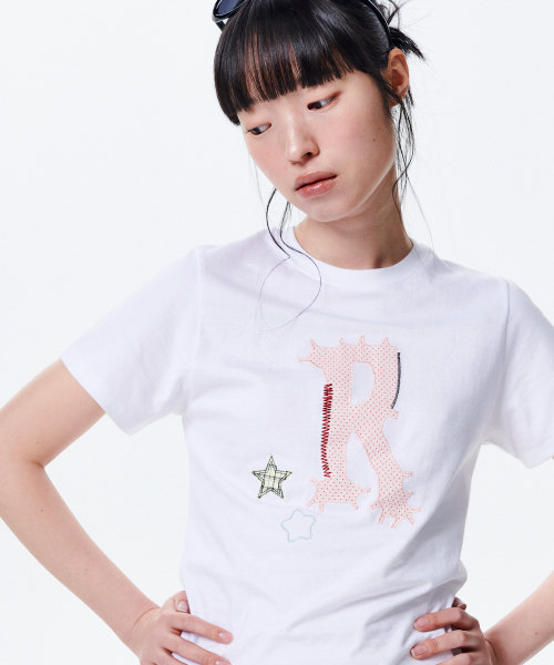 runningHIGH（ランニングハイ）の「アプリケロゴ H/S Tシャツ [ホワイト]（Tシャツ/カットソー・レディース・その他・FREE）」の3枚目の写真