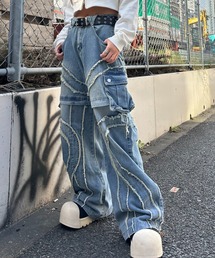 フリンジポケットカーゴパンツ