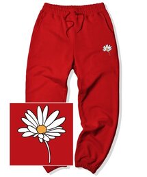TRIPSHION（トリップション）の「PEACEFUL DAISY LOGO ジョガースウェットパンツ - レッド（スウェットパンツ）」