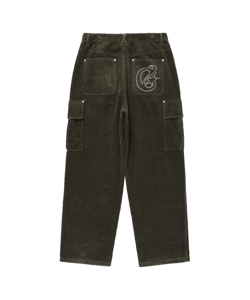 Cavish（カビシ）の「CORDUROY WASHED CARGO PANTS OLIVE(CV2EFUPA10A)（その他パンツ・レディース・オリーブ・LARGE/MEDIUM/SMALL）」の2枚目の写真