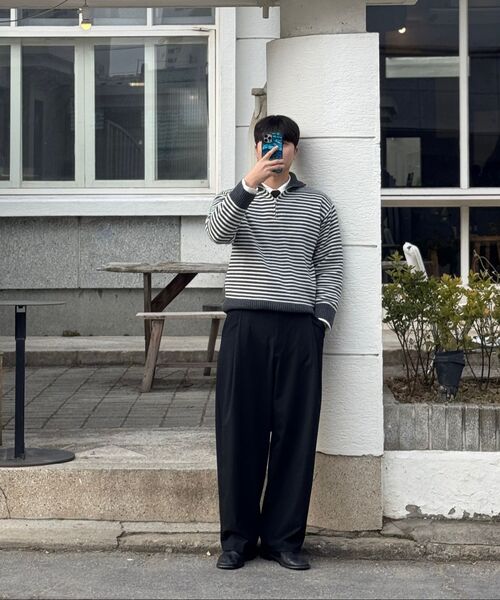 NONBLANK(ノンブランク)の「ダブルピンタックワイドスラックス_BLACK(スラックス・メンズ・その他・SMALL/MEDIUM/LARGE/X-LARGE)」の4枚目の写真