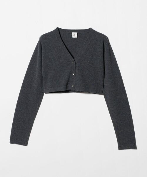 6(ロク)の「<6(ROKU)>ウールカシミヤ ショート カーディガン(カーディガン/ボレロ・レディース・ダークグレー/ナチュラル・FREE)」の2枚目の写真