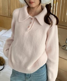 CELENA BEATS（セレナビーツ）の「ゆるふわ ガーリー ポロカラー ニット（ニット/セーター）」