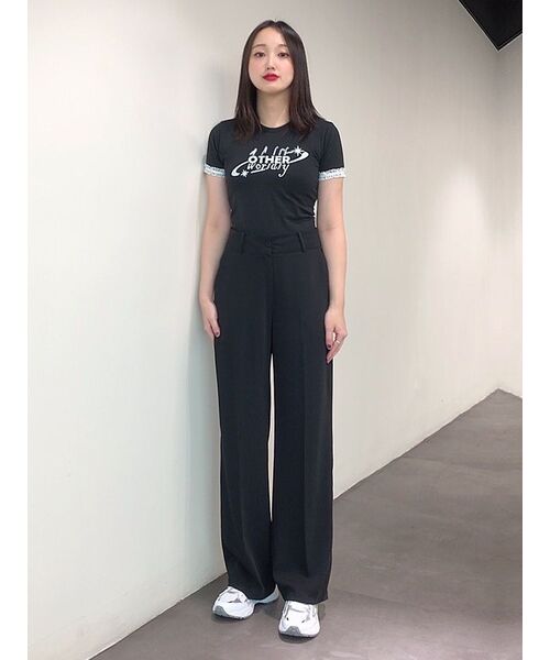 OTHER-worldly（アザーワールドリー）の「ロゴレースクロップTシャツ[ブラック]（Tシャツ/カットソー・レディース・その他・FREE）」の5枚目の写真