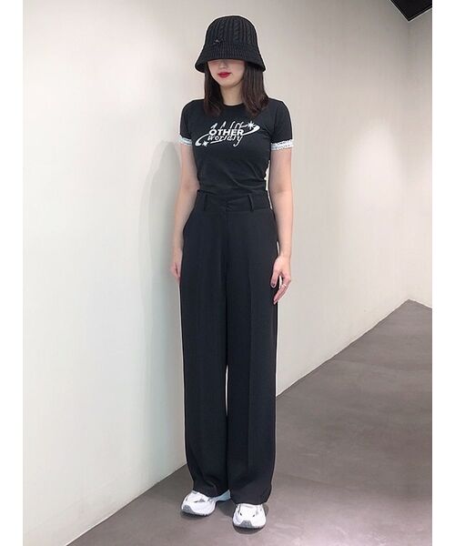 OTHER-worldly（アザーワールドリー）の「ロゴレースクロップTシャツ[ブラック]（Tシャツ/カットソー・レディース・その他・FREE）」の8枚目の写真
