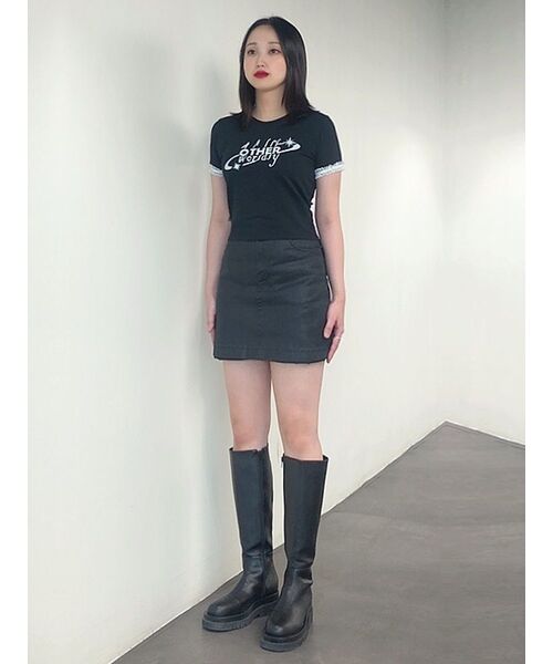 OTHER-worldly（アザーワールドリー）の「ロゴレースクロップTシャツ[ブラック]（Tシャツ/カットソー・レディース・その他・FREE）」の9枚目の写真