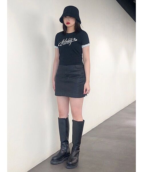 OTHER-worldly（アザーワールドリー）の「ロゴレースクロップTシャツ[ブラック]（Tシャツ/カットソー・レディース・その他・FREE）」の14枚目の写真