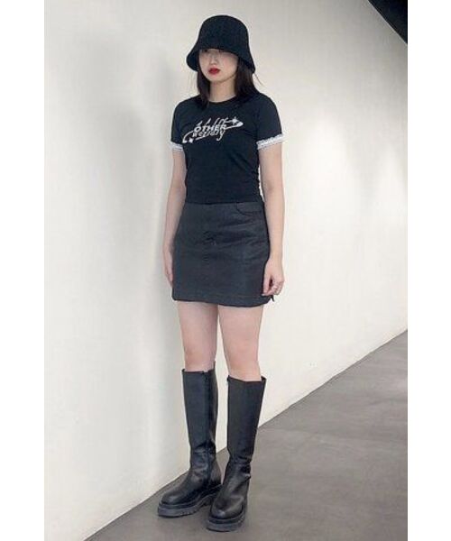 OTHER-worldly（アザーワールドリー）の「ロゴレースクロップTシャツ[ブラック]（Tシャツ/カットソー・レディース・その他・FREE）」の15枚目の写真