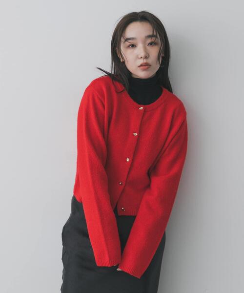 SENSE OF PLACE by URBAN RESEARCH（センスオブプレイスバイアーバンリサーチ）の「『洗濯可』メタルボタンカーディガン（カーディガン/ボレロ・レディース・ライトピンク/レッド/ベージュ/ネイビー/チャコールグレー・ONE）」の15枚目の写真