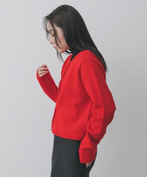 SENSE OF PLACE by URBAN RESEARCH（センスオブプレイスバイアーバンリサーチ）の「『洗濯可』メタルボタンカーディガン（カーディガン/ボレロ・レディース・ライトピンク/レッド/ベージュ/ネイビー/チャコールグレー・ONE）」の16枚目の写真