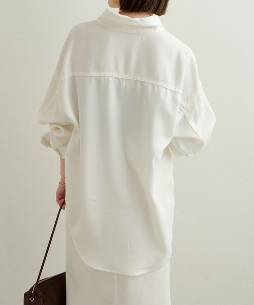 Omekashi（オメカシ）の「刺繍セルロースソフトオーバーシャツ（シャツ/ブラウス・レディース・ブラウン/オフホワイト/チャコールグレー・FREE）」の7枚目の写真