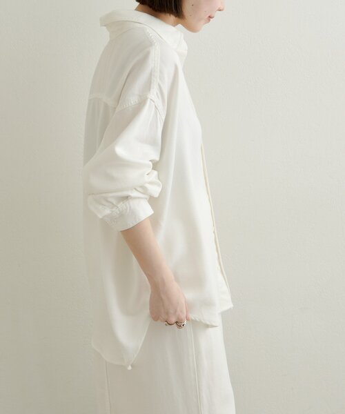 Omekashi（オメカシ）の「刺繍セルロースソフトオーバーシャツ（シャツ/ブラウス・レディース・ブラウン/オフホワイト/チャコールグレー・FREE）」の8枚目の写真