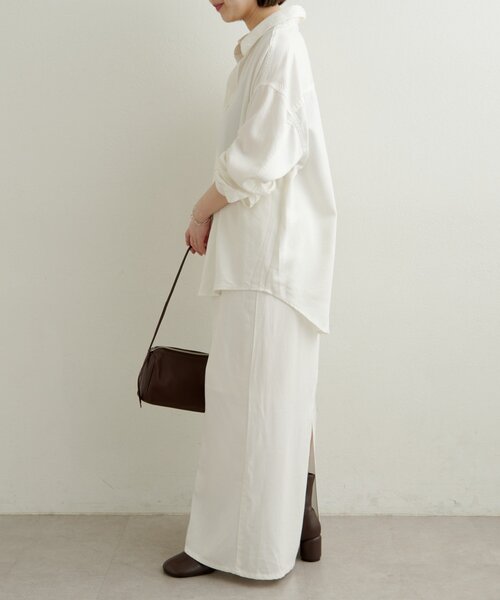 Omekashi（オメカシ）の「刺繍セルロースソフトオーバーシャツ（シャツ/ブラウス・レディース・ブラウン/オフホワイト/チャコールグレー・FREE）」の16枚目の写真